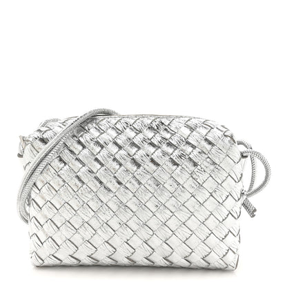 Bottega Veneta Metallic Calfskin Intrecciato Mini Loop Camera Bag Silver 1 of 10