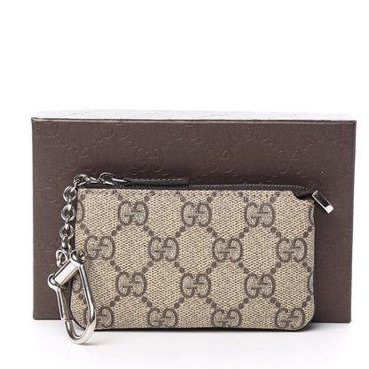 Gucci GG Supreme Monogram Selleria Key Case Beige Ebony Cocoa 8 of 8