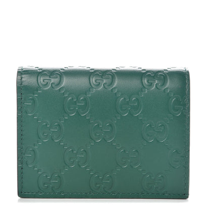 Gucci Guccissima Card Case Wallet Green 1 of 8