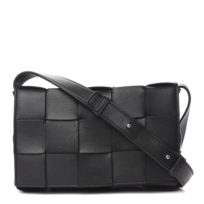Bottega Veneta Lambskin Maxi Intrecciato Cassette Crossbody Bag Black 1 of 12