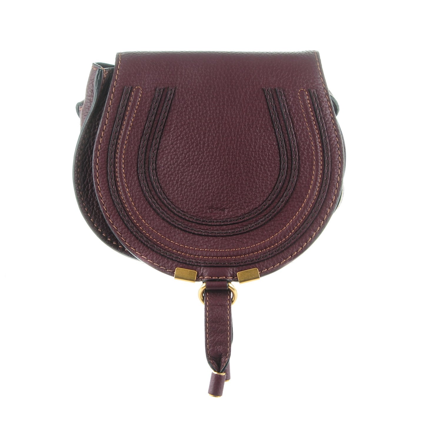 Calfskin Mini Marcie Round Crossbody Bag Dark Velvet