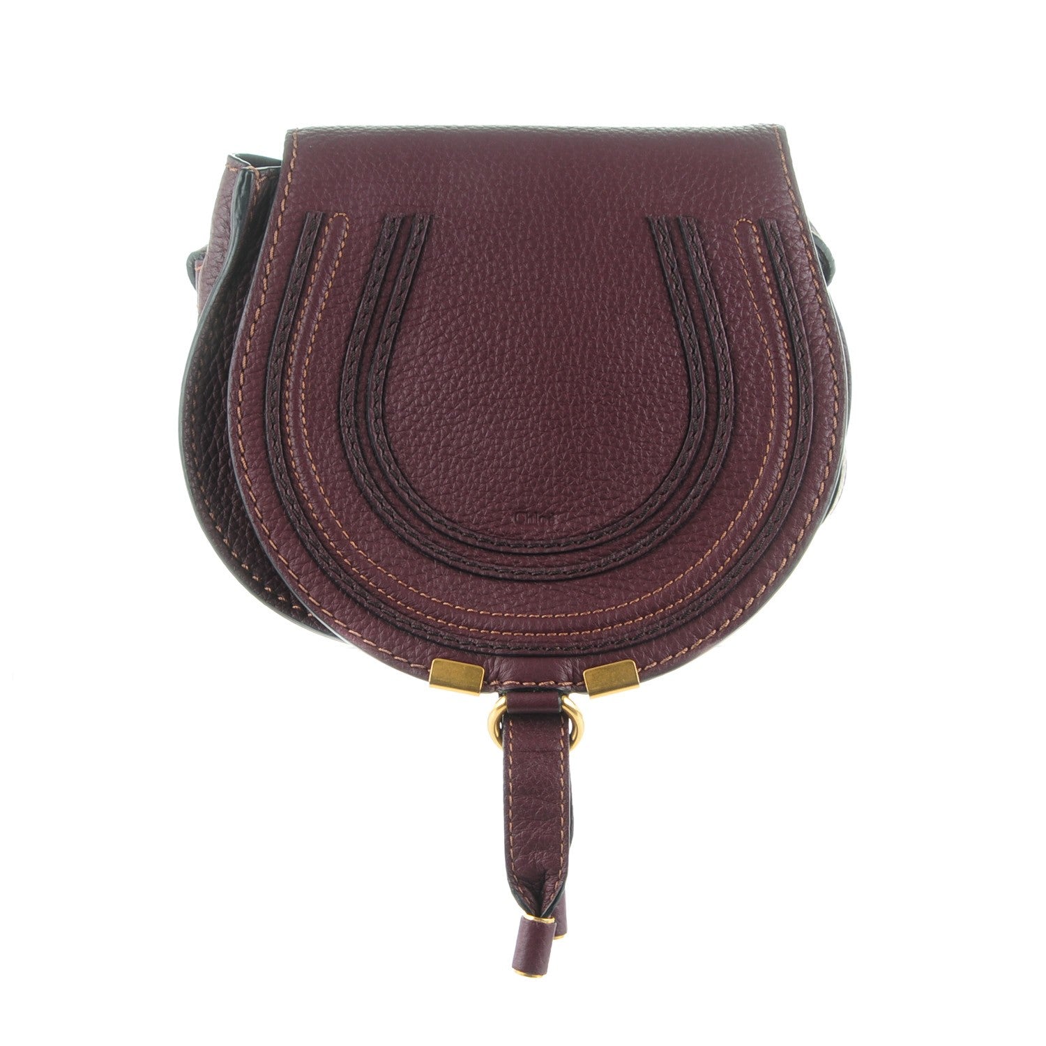 Chloe Calfskin Mini Marcie Round Crossbody Bag Dark Velvet 1 of 8