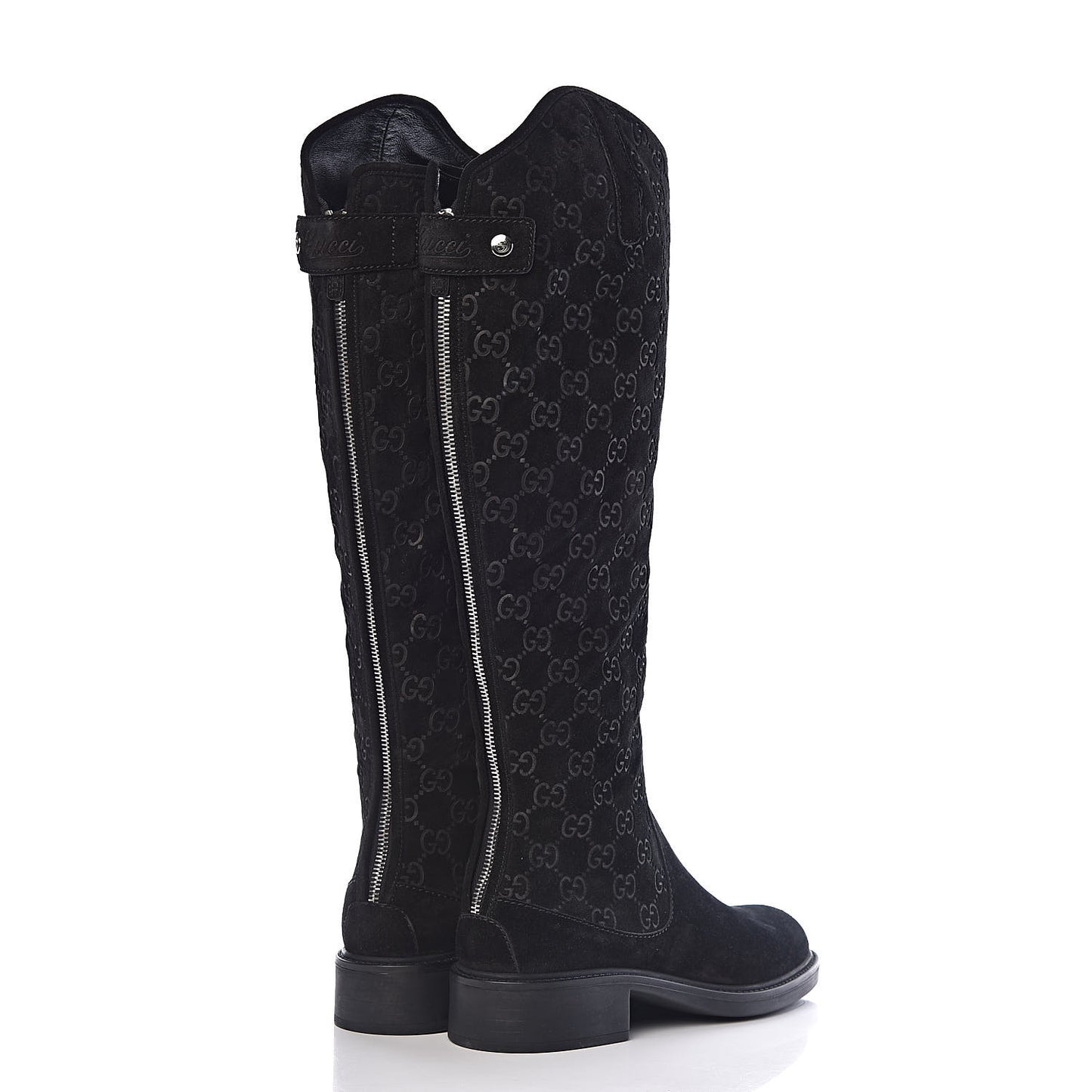 Suede Softy GG Knee High Riding Boots 37 Black