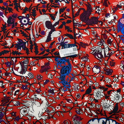 Hermes Cashmere Silk Jardins De Soie Shawl 140 Rouge Blue Violet 4 of 5