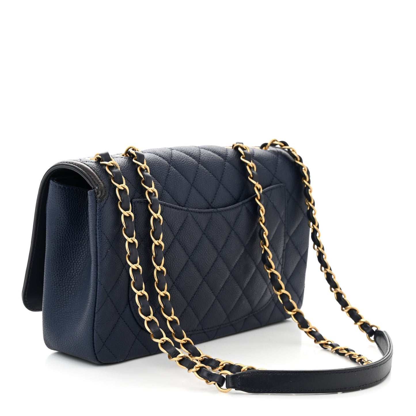Caviar Quilted Medium CC Filigree Flap Navy Black