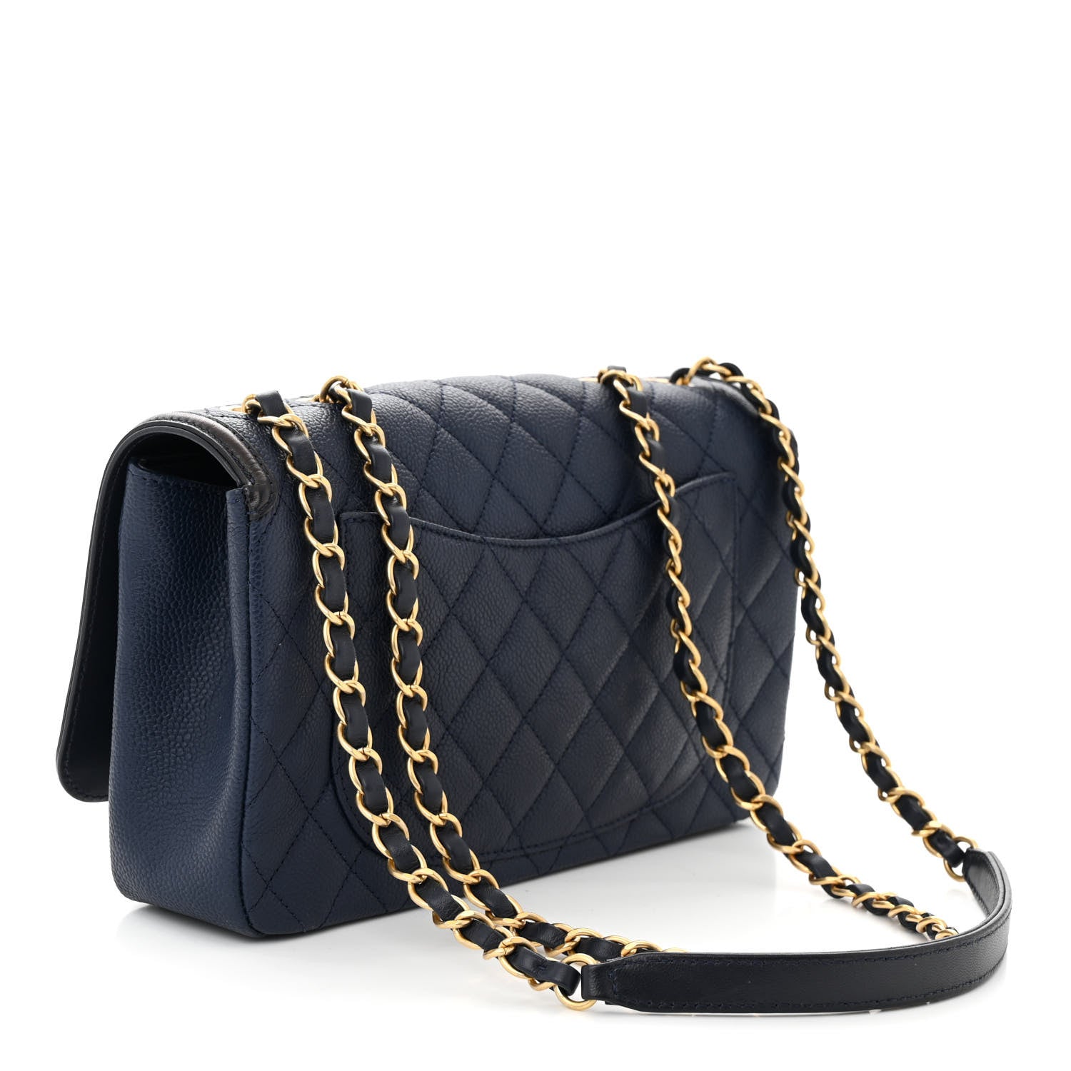 Chanel Caviar Quilted Medium CC Filigree Flap Navy Black 3 of 10
