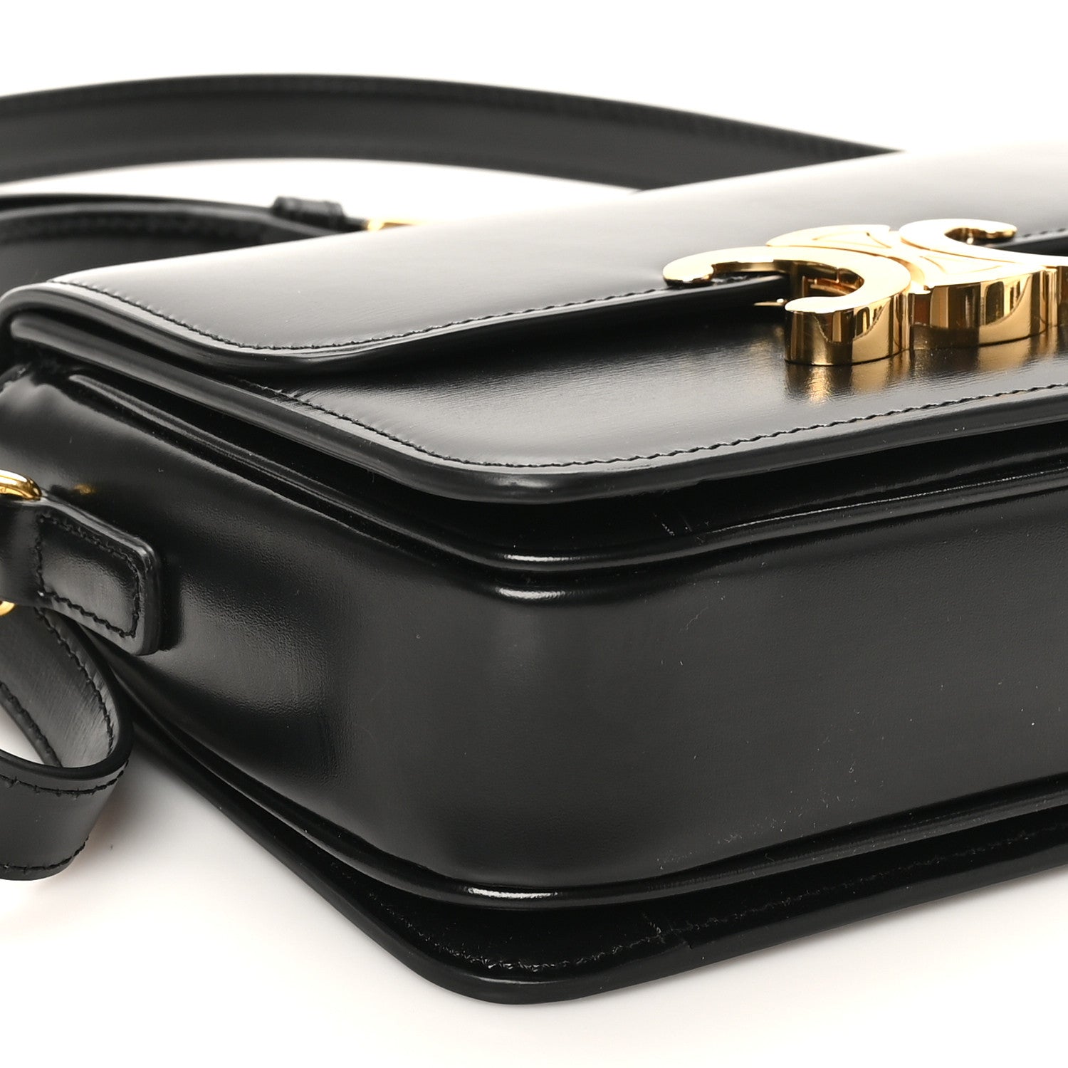 Celine Shiny Calfskin Teen Triomphe Black 8 of 9