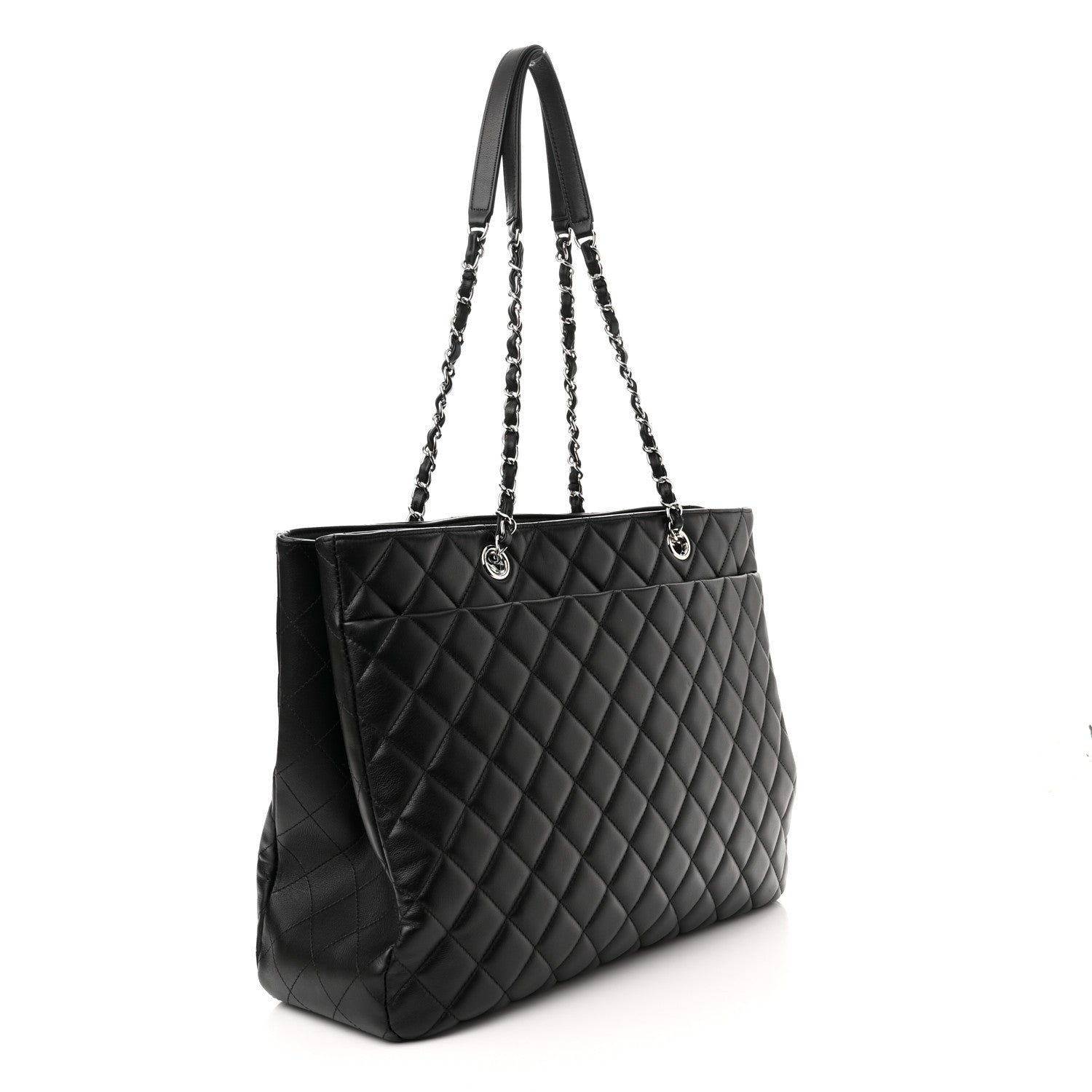 Chanel Calfskin Quilted Large Classic Shopping Tote Black 3 of 10