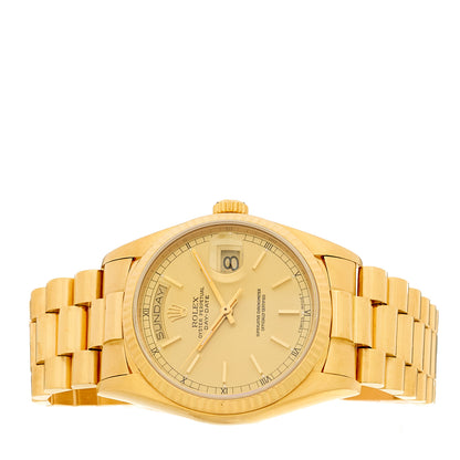 Rolex 18K Yellow Gold 36mm Oyster Perpetual Day-Date President Watch Champagne 18038 2 of 4