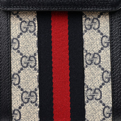 Gucci GG Supreme Monogram Textured Calfskin Web Mini Ophidia Multi Pouch Beige Blue 9 of 14