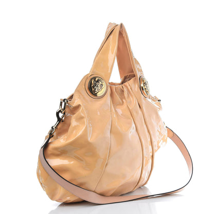 Gucci Patent Medium Hysteria Top Handle Bag Beige 3 of 14