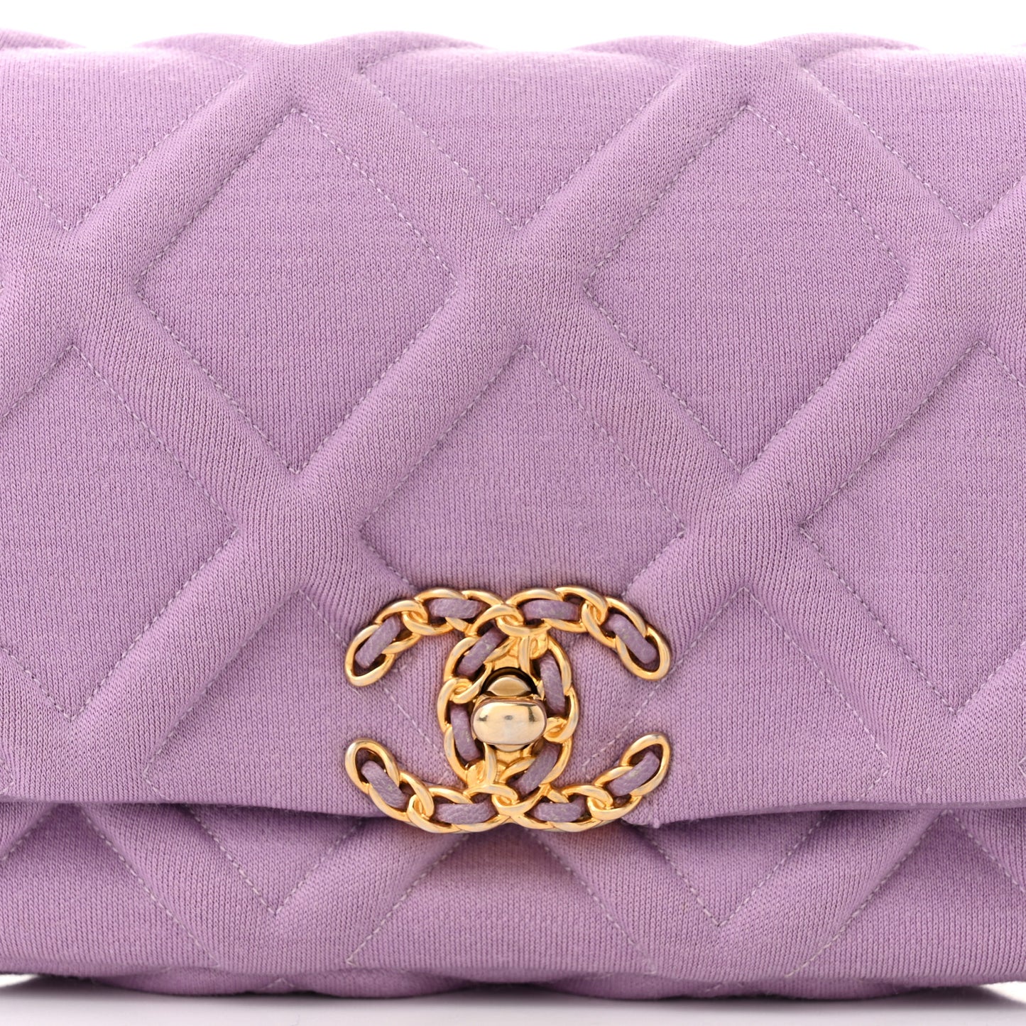 Jersey Quilted Chanel 19 Waist Bag Purple