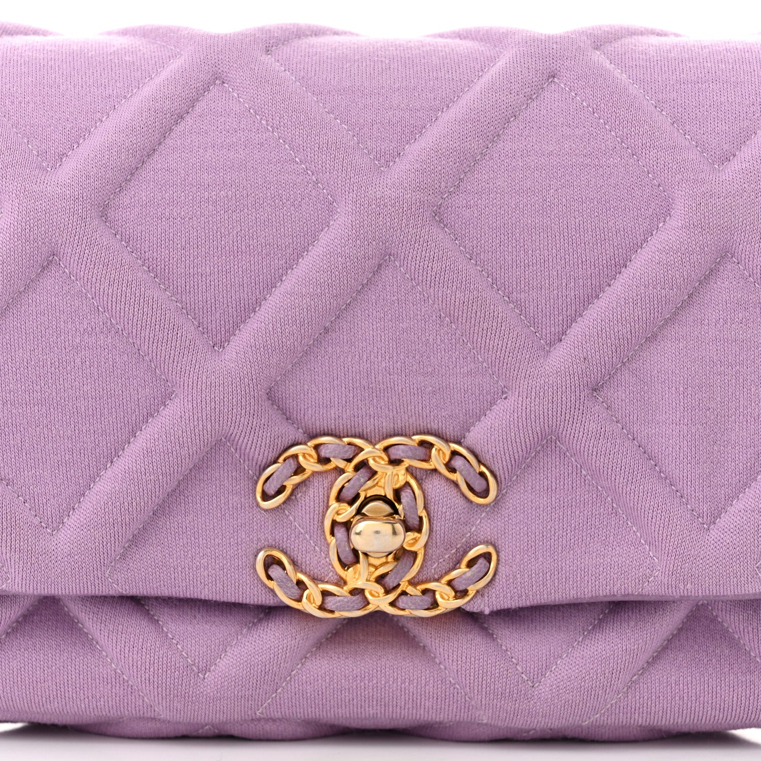 Chanel Jersey Quilted Chanel 19 Waist Bag Purple 8 of 13