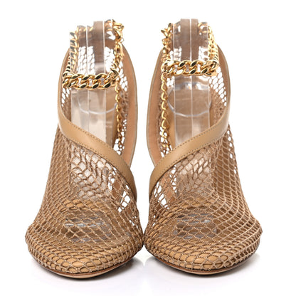 Bottega Veneta Mesh Nappa Chunky Chain Sandals 36.5 Beige Pony 2 of 7