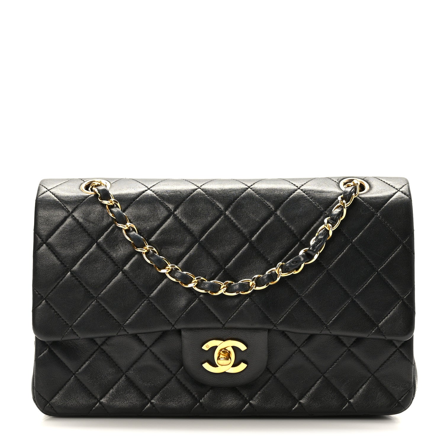 Chanel Lambskin Quilted Medium Double Flap Black 1 of 9