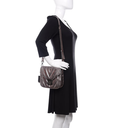 MCM Metallic Calfskin Quilted Patricia Crossbody Bag Berlin Silver 2 of 12