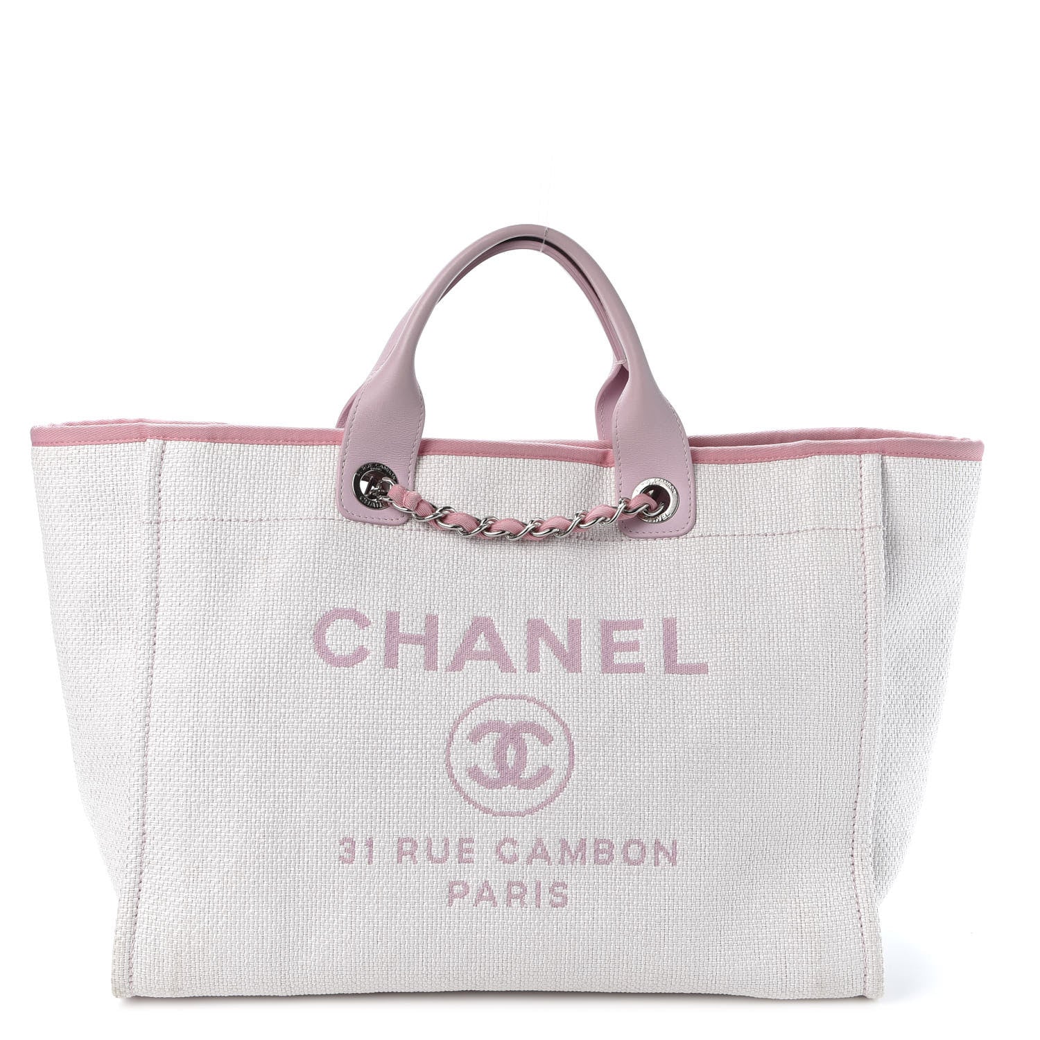 Chanel Canvas Medium Deauville Tote Pink 1 of 9