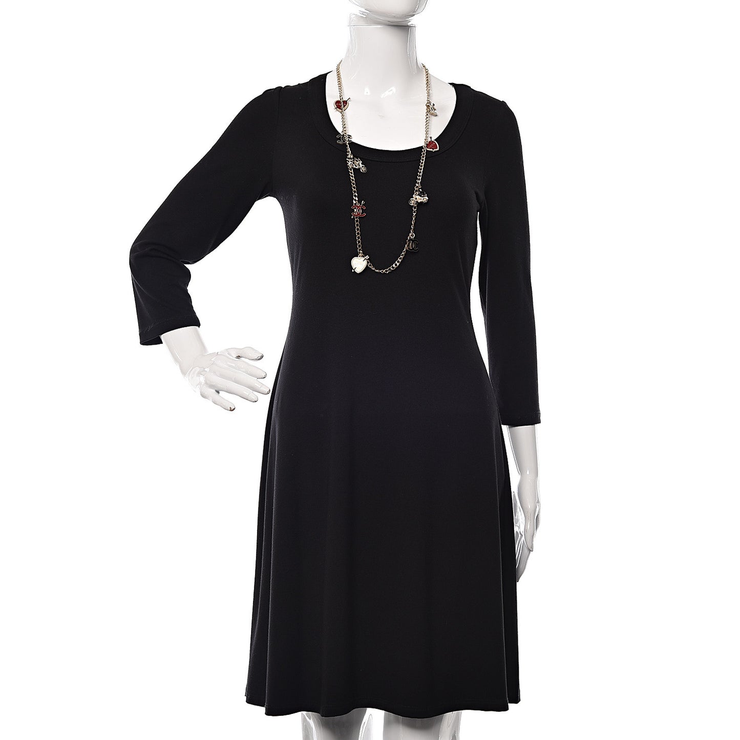 Enamel Charm CC Long Necklace Gold