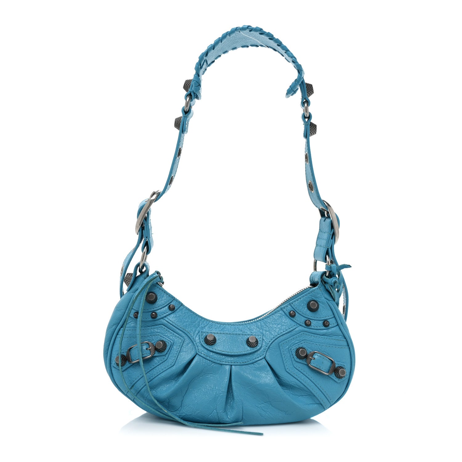 Balenciaga Agneau Arena Le Cagole Shoulder Bag XS Cyan 2 of 11