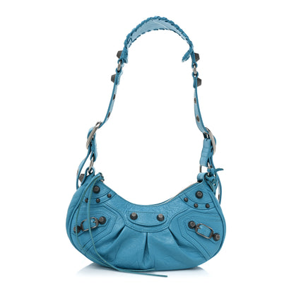 Balenciaga Agneau Arena Le Cagole Shoulder Bag XS Cyan 2 of 11