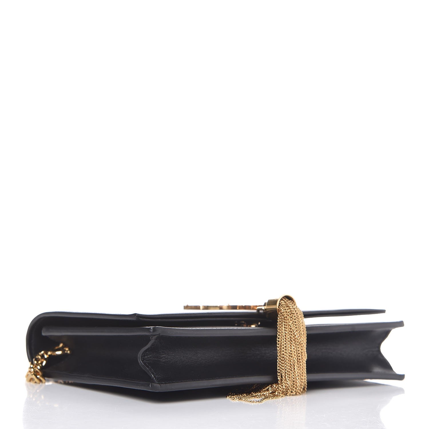 Saint Laurent Smooth Calfskin Classic Monogram Kate Tassel Chain Wallet Black 9 of 11