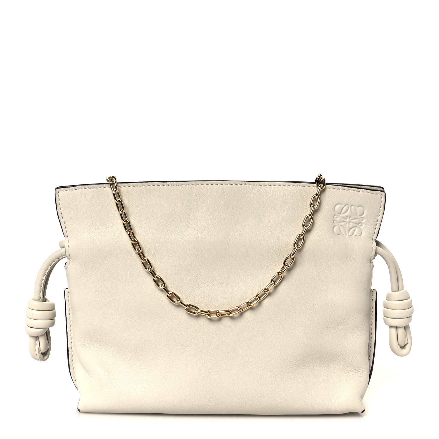 Loewe Calfskin Nano Flamenco Knot Clutch Soft White 1 of 11