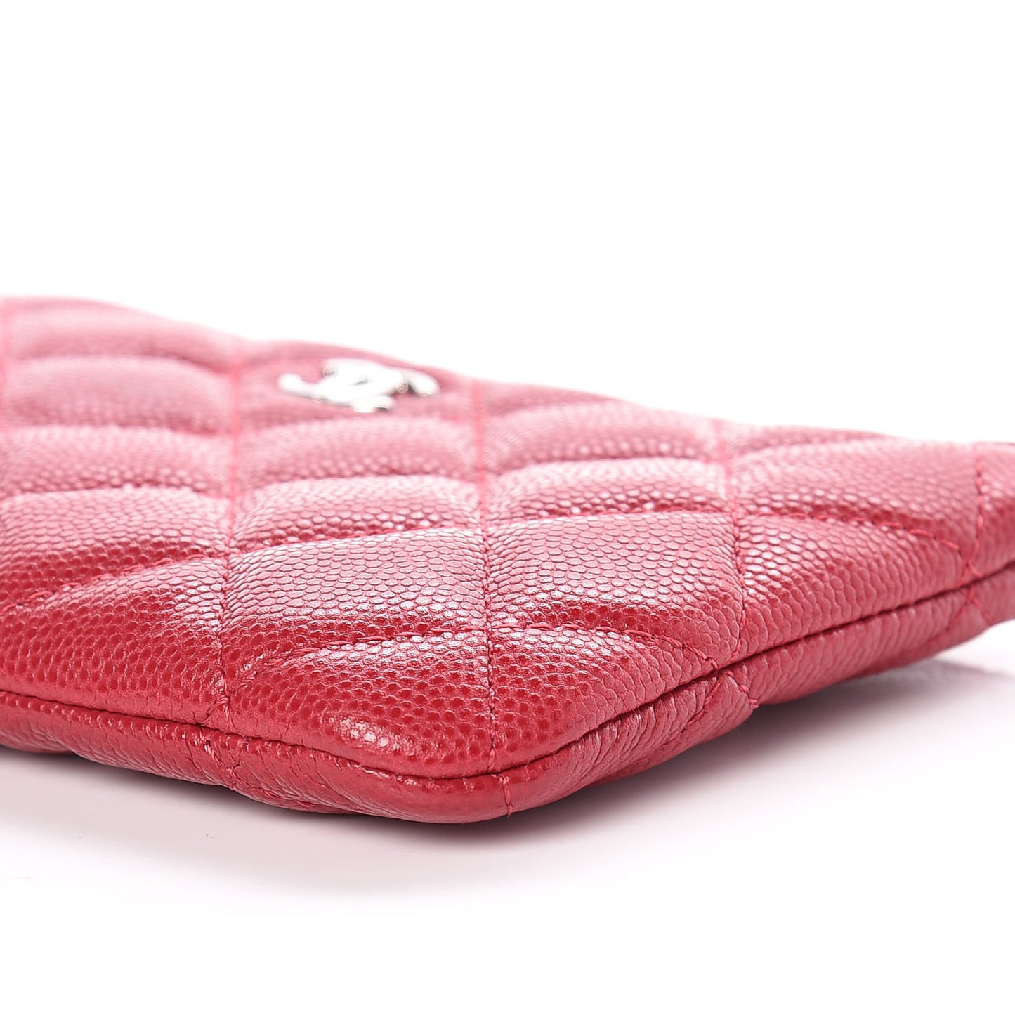 Caviar Quilted Small Cosmetic Case Pink