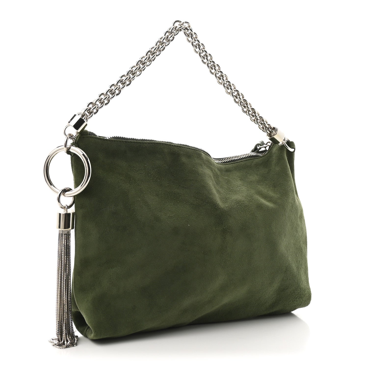 Jimmy Choo Suede Callie Shoulder Bag Green 2 of 9