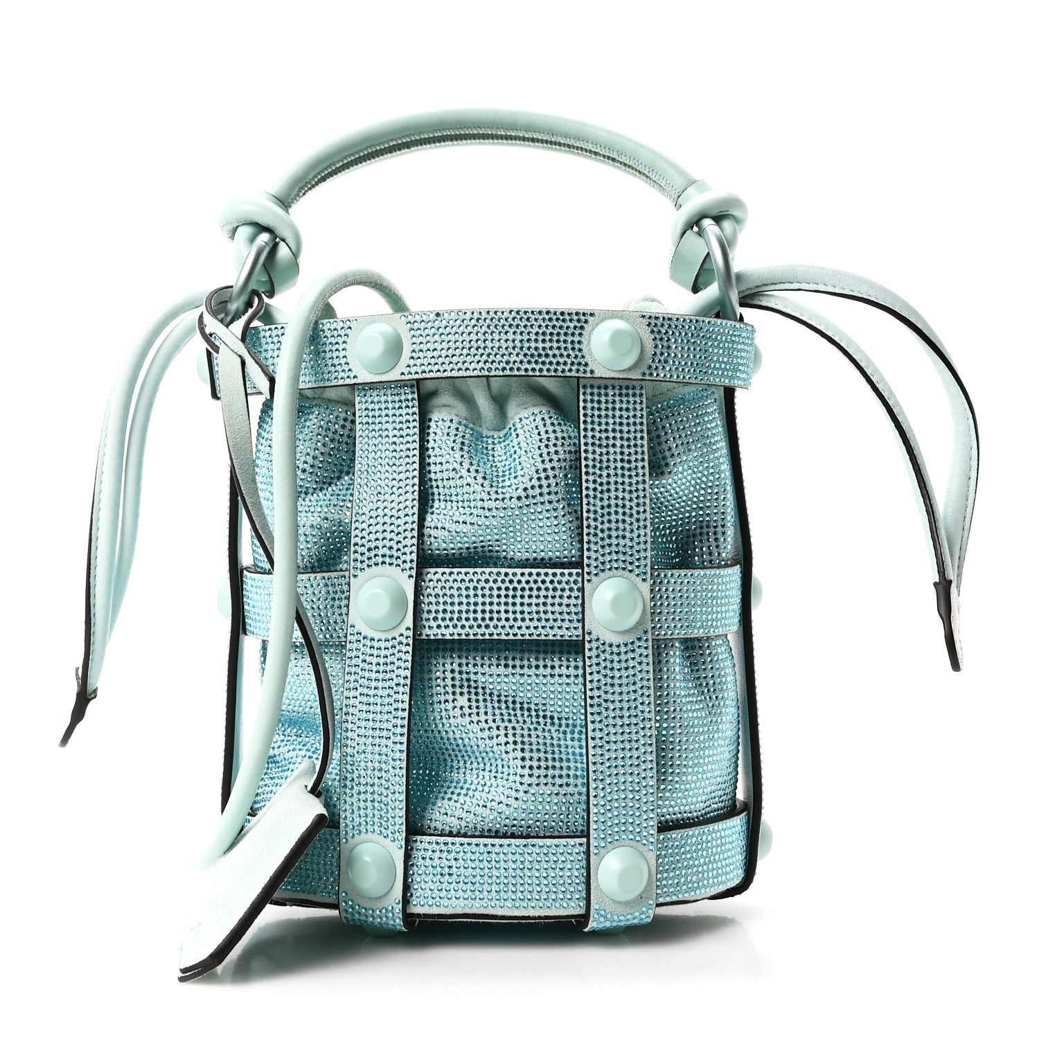 Salvatore Ferragamo Calfskin Crystal Small Cage Bag Blue 1823876