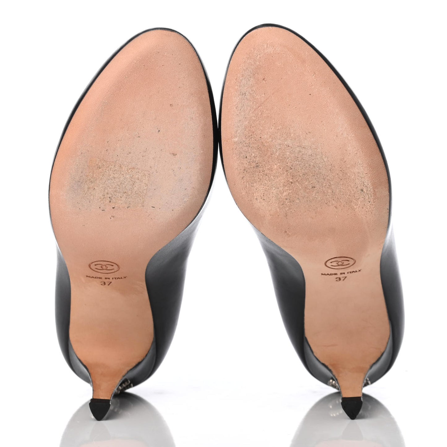 Lambskin Crystal CC Pumps 37 Black