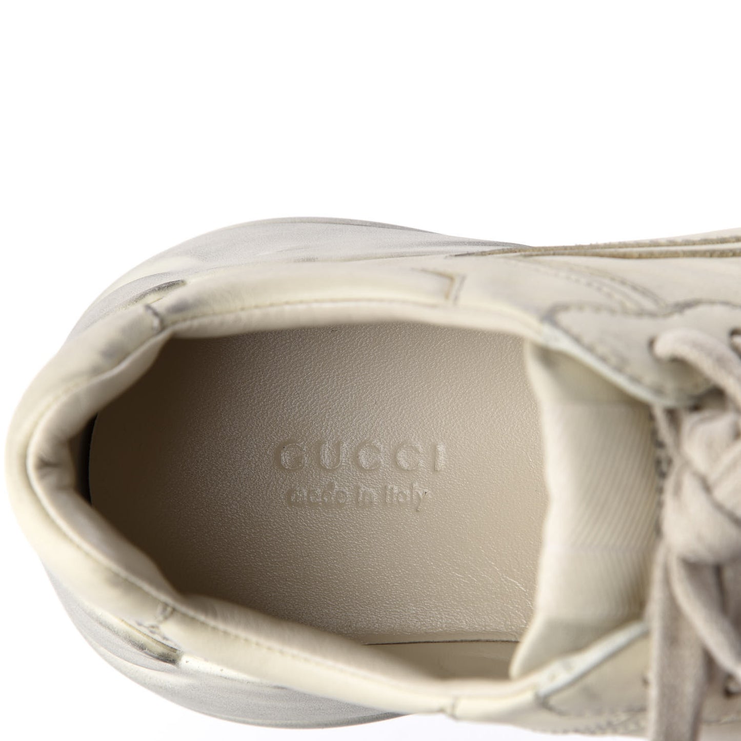 Soft Calfskin Womens Rhyton Sneakers 38 Ivory