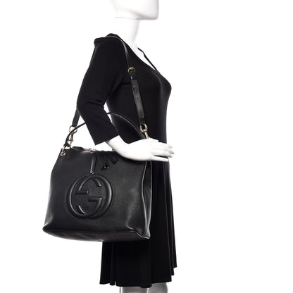 Gucci Pebbled Calfskin Large Soho Hobo Black 2 of 12