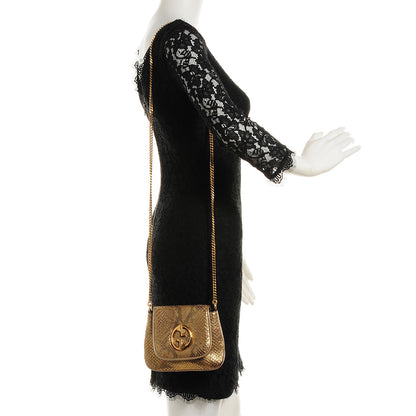 Gucci Python Small 1973 Chain Shoulder Bag Gold 2 of 7