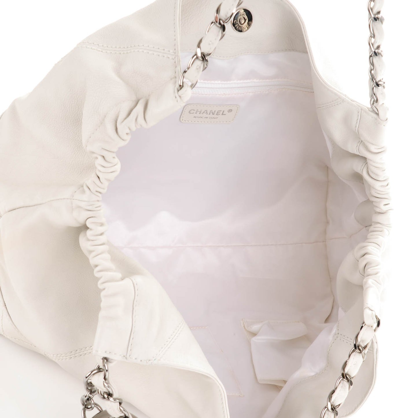 Calfskin Baby Coco Cabas White