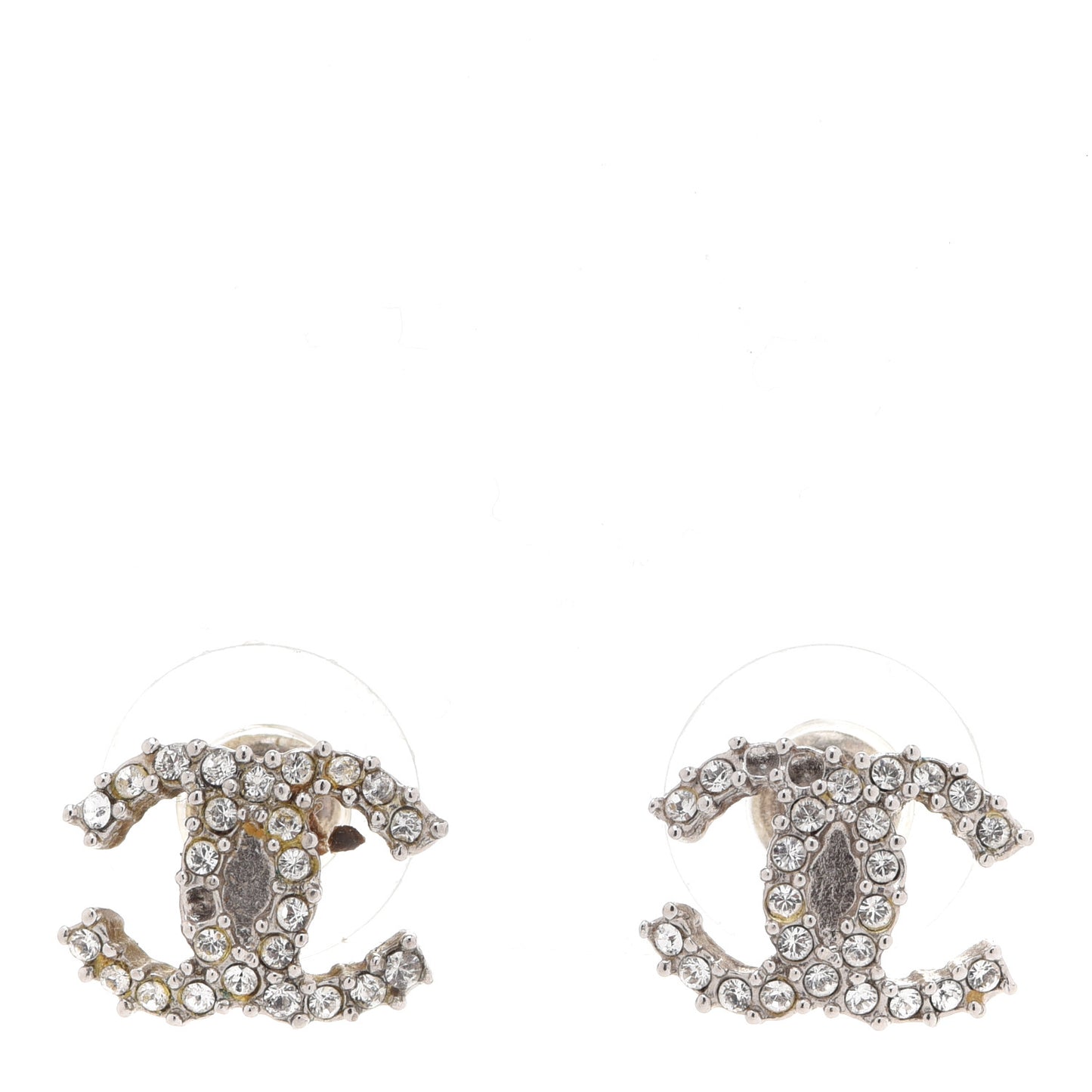 Crystal CC Earrings Silver