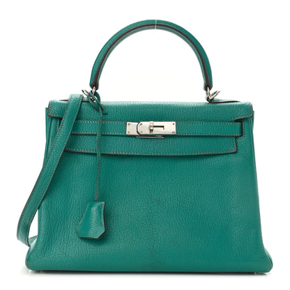 Hermes Chevre De Coromandel Kelly Retourne 28 Bleu Paon 1 of 15