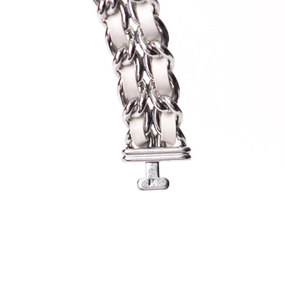Chanel Stainless Steel Lambskin Mother of Pearl 20mm Chain Premiere Quartz Watch White M 6 of 7