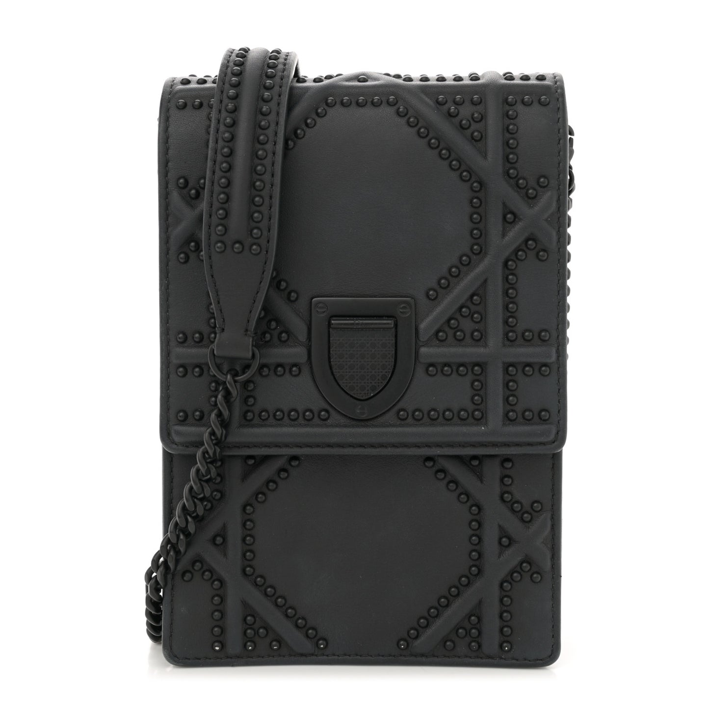 Ultra Matte Calfskin Studded Vertical Diorama Black