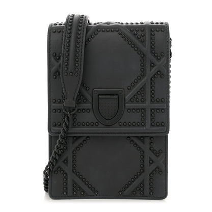 Christian Dior Ultra Matte Calfskin Studded Vertical Diorama Black 1 of 11