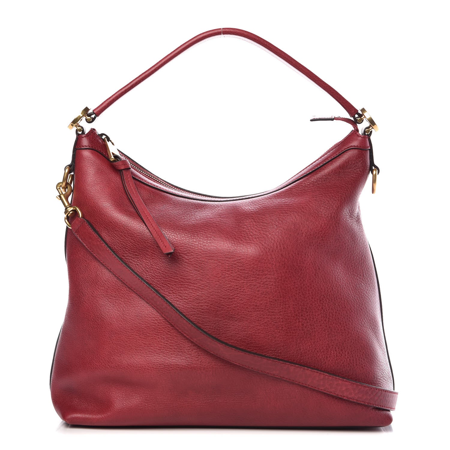Gucci Pebbled Calfskin Small Miss GG Hobo Red 1 of 10