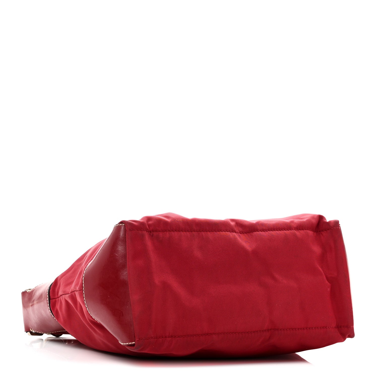 Prada Tessuto Nylon Calfskin Hobo Fuoco 4 of 9