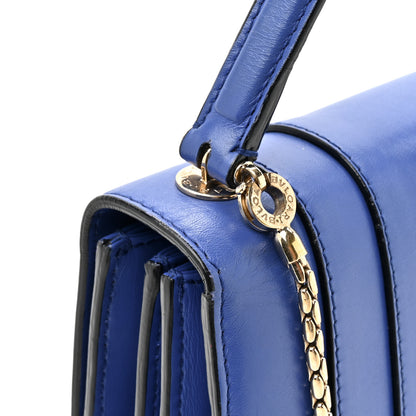 Bulgari Calfskin Serpenti Forever Top Handle Blue 15 of 17