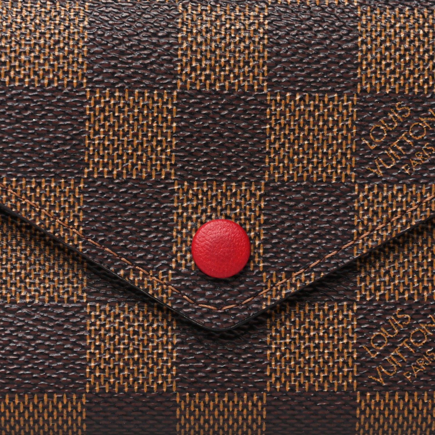 Louis Vuitton Damier Ebene Victorine Wallet Red 8 of 9