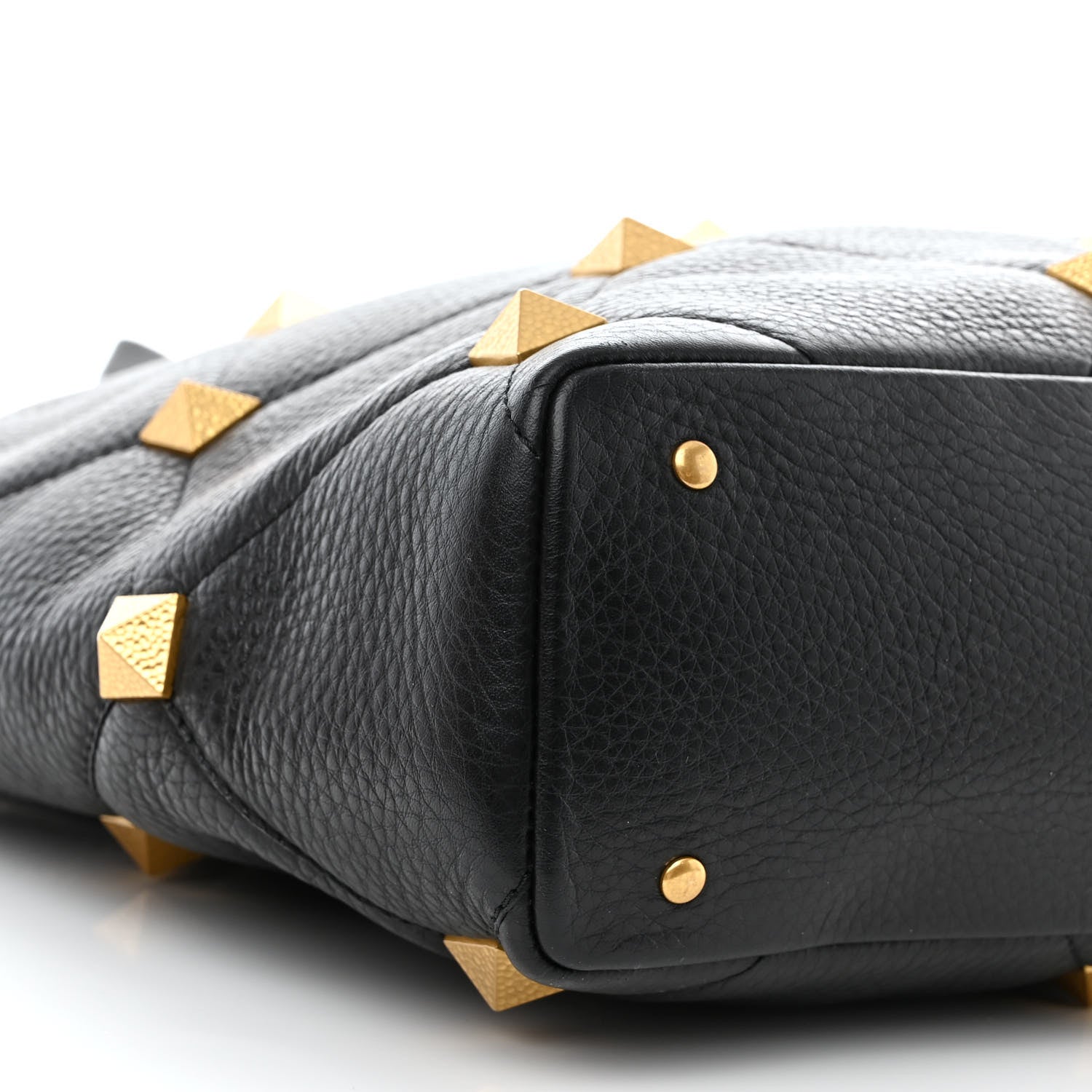 Valentino Garavani Grained Calfskin Quilted Large Roman Stud Tote Black 8 of 10