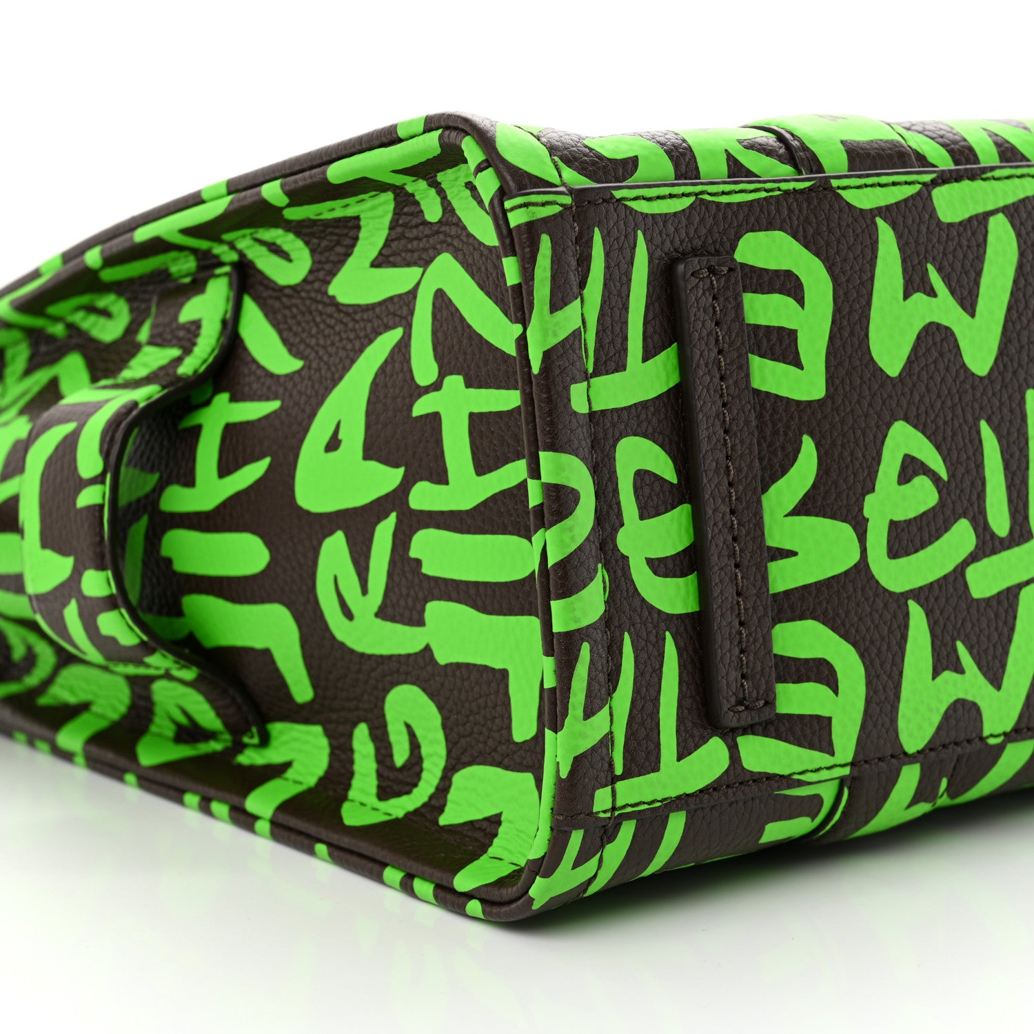 Marc Jacobs X STEPHEN SPROUSE Grained Calfskin Medium The Tote Bag Green 9 of 10