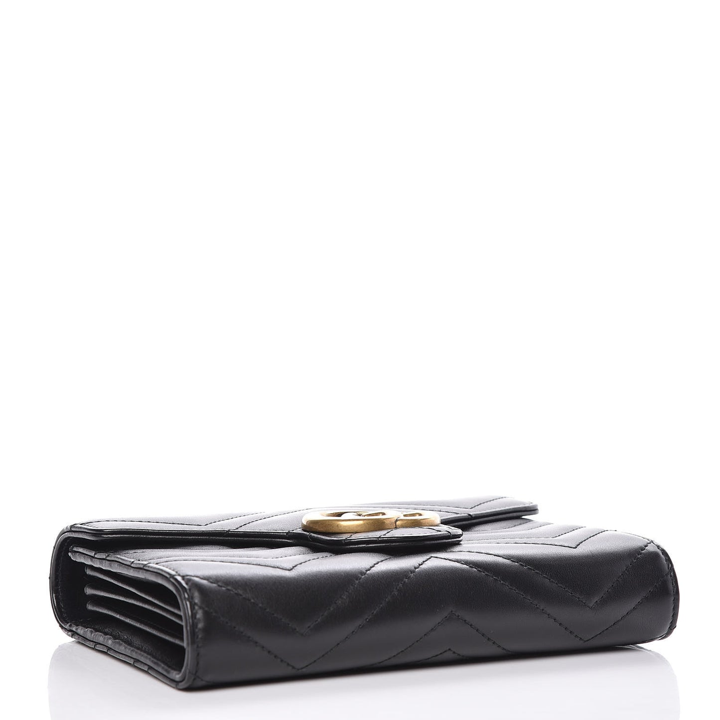 Calfskin Matelasse GG Marmont Chain Wallet Black