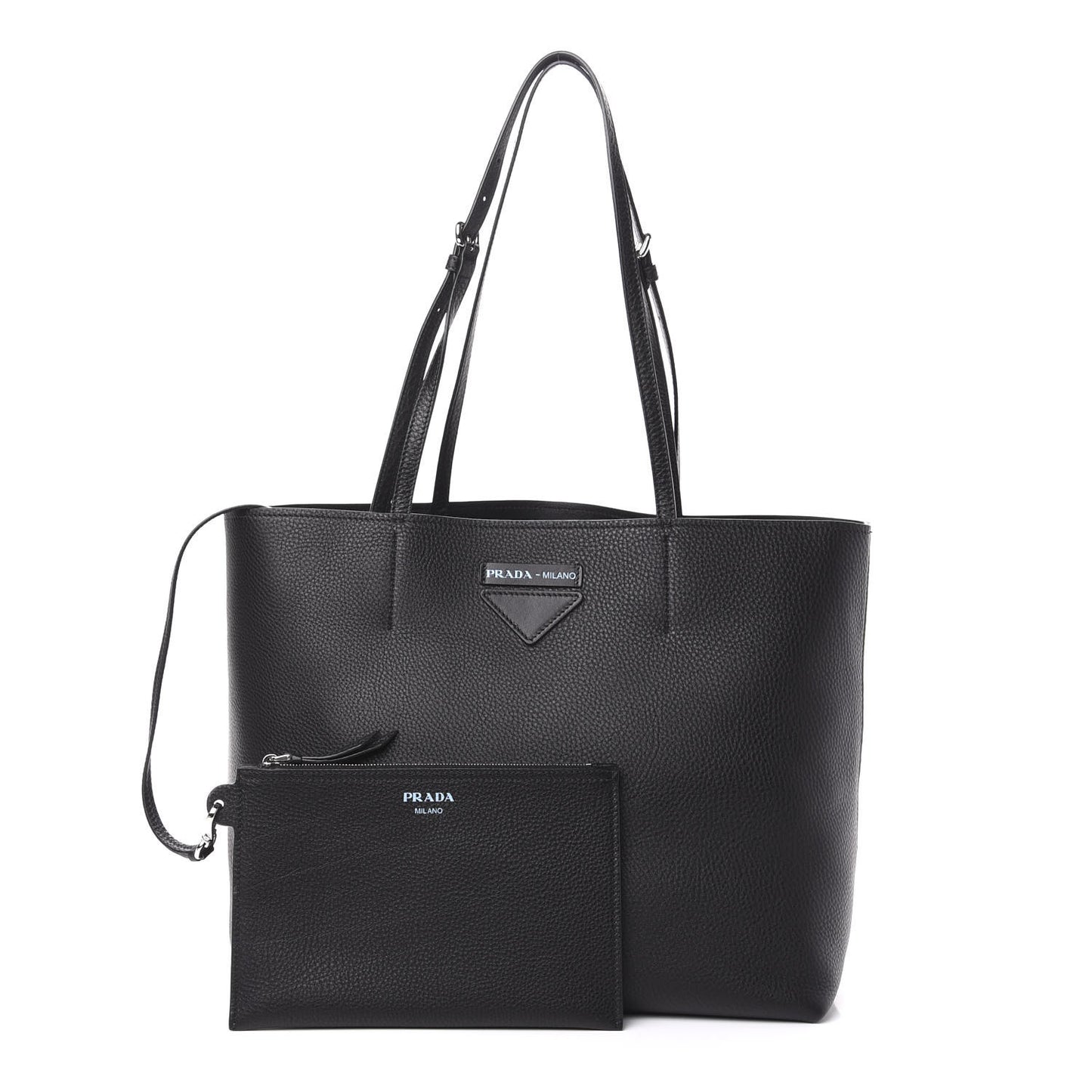 Vitello Daino Etiquette Shopping Bag Black