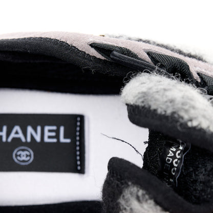 Chanel Suede Calfskin Mixed Fibers CC Sneakers 38.5 Grey Dark Grey Light Grey 9 of 10
