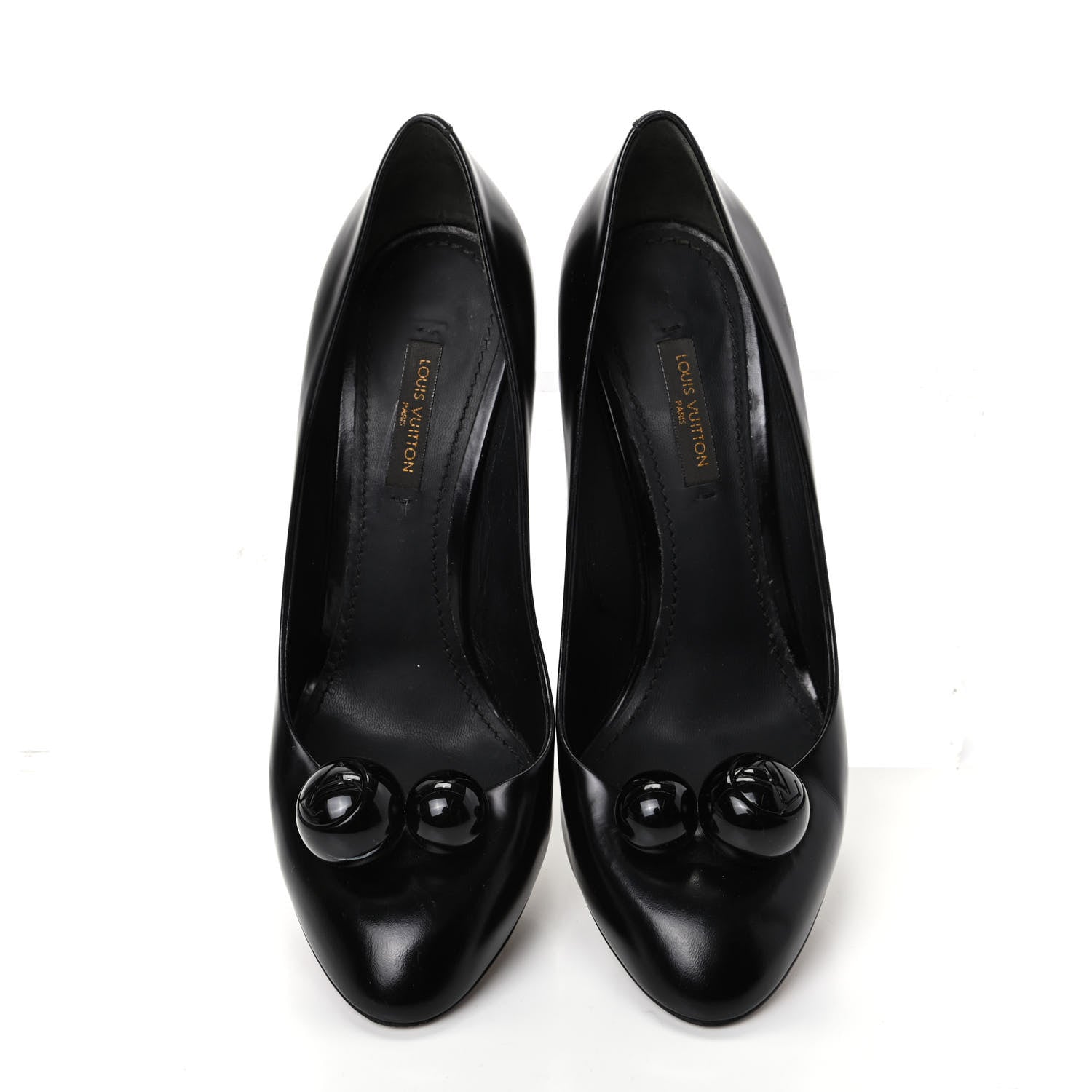 Louis Vuitton Glazed Calfskin Betty Pumps 37.5 Black 5 of 10