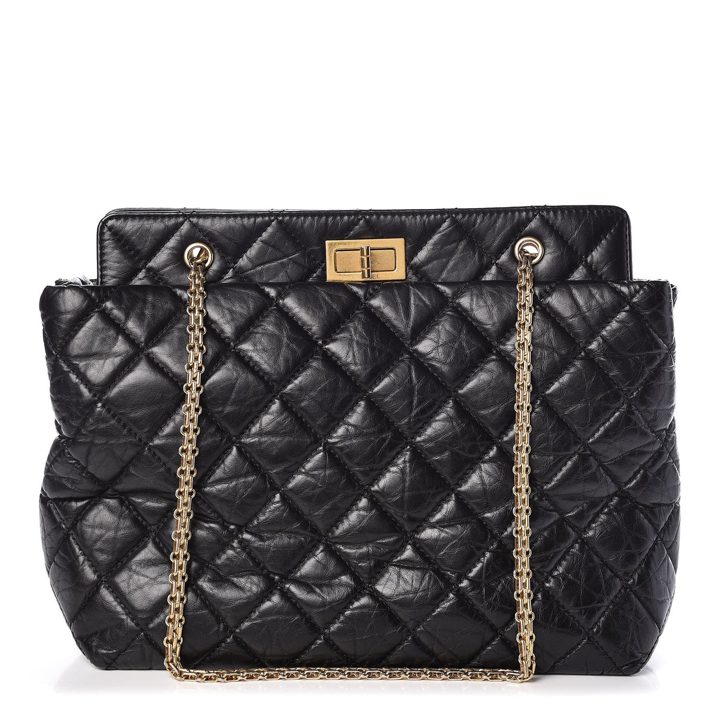 Aged Calfskin Reissue 2.55 Tote Black